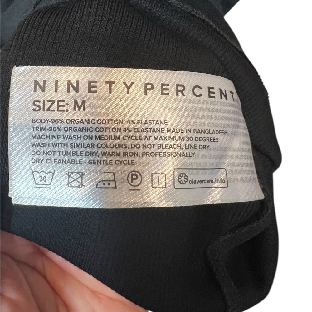 NWT Ninety Percent Ribbed Black Button Front Dress - Picture 6 of 7